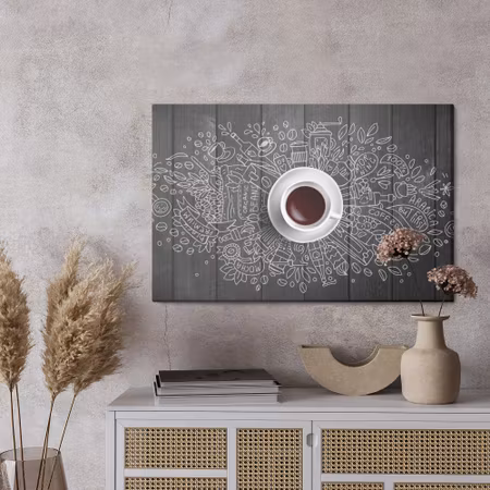 Canvastavla - White cup of coffee