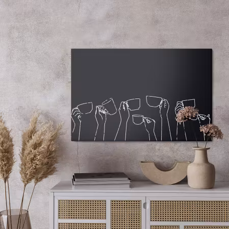 Canvastavla - Hands holding cups