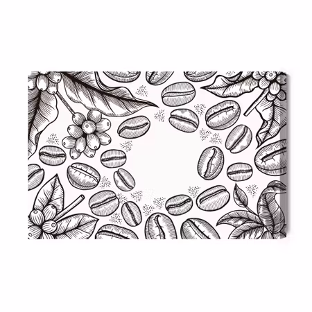 Canvastavla - Drawing coffee beans