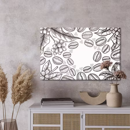 Canvastavla - Drawing coffee beans