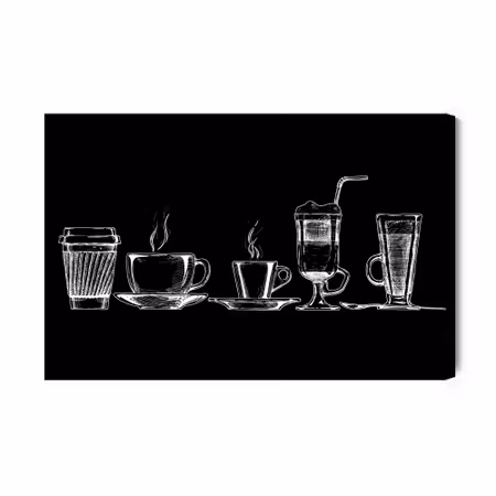 Canvastavla - Coffee cups set