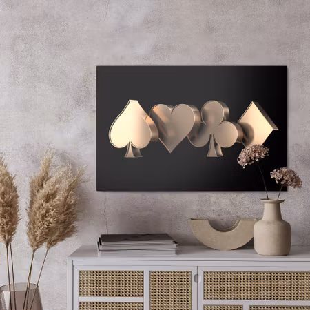 Canvastavla - 3d card symbols