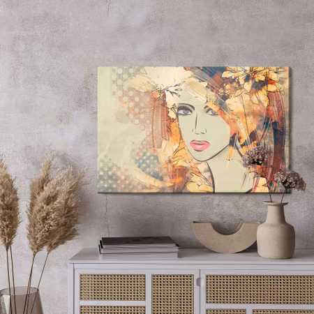 Canvastavla - Art sketching beautiful girl face