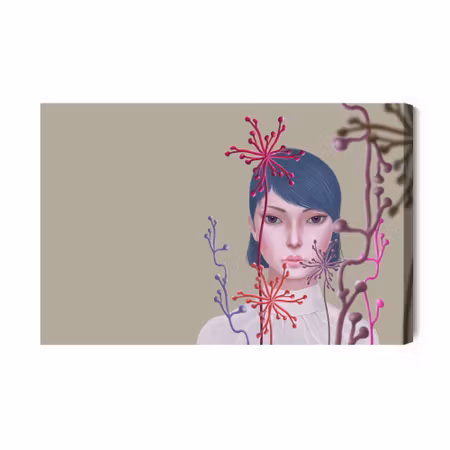 Canvastavla - Woman and flower . concept idea art of