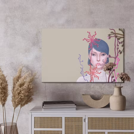 Canvastavla - Woman and flower . concept idea art of