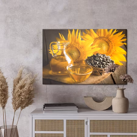 Canvastavla - Beautiful sunflowers with oil
