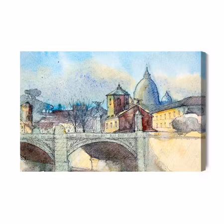 Canvastavla - Bridge in rome
