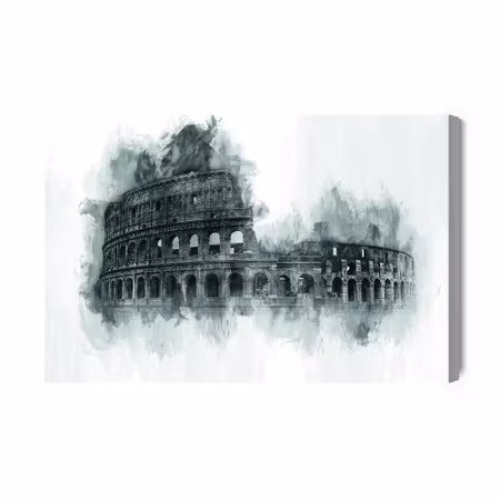 Canvastavla - Drawing of the colosseum in rome