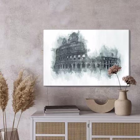 Canvastavla - Drawing of the colosseum in rome