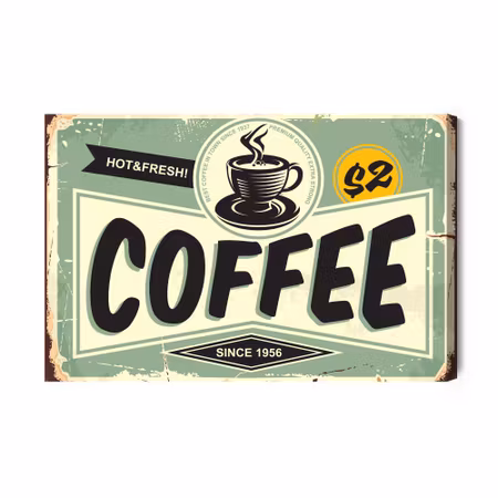 Canvastavla - Vintage style cafe sign