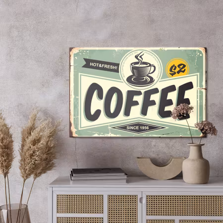 Canvastavla - Vintage style cafe sign