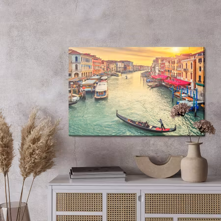 Canvastavla - Boats in venice