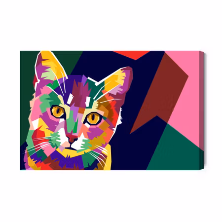 Canvastavla - Colorful graphic cat