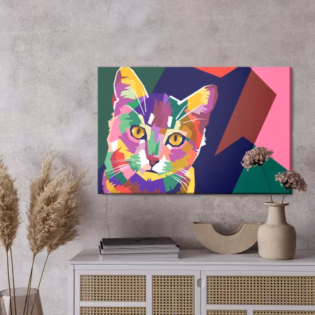 Canvastavla - Colorful graphic cat