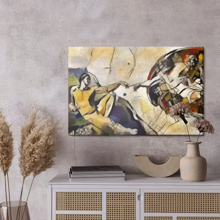 Canvastavla - The creation of adam in the style of