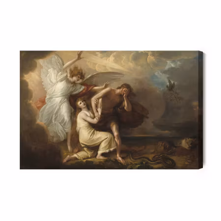 Canvastavla - Benjamin west "exile of adam
