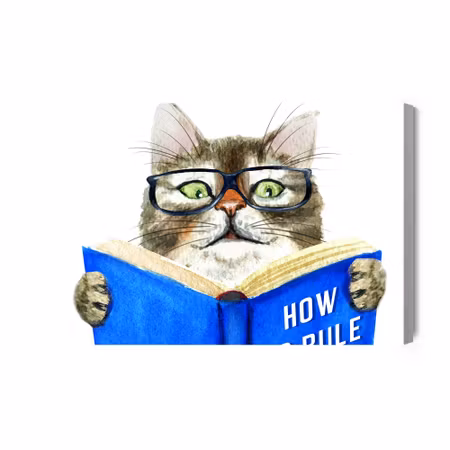 Canvastavla - A read cat