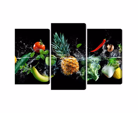 Canvastavla - Fresh vegetables in the water