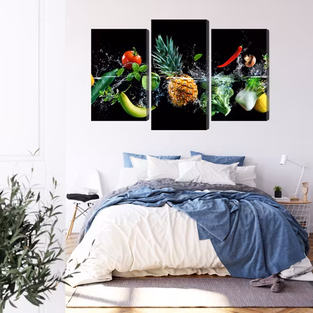 Canvastavla - Fresh vegetables in the water