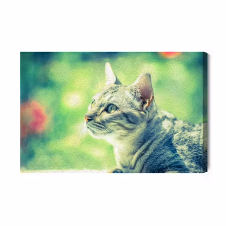 Canvastavla - The cat looks like a painted one