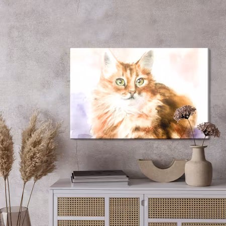 Canvastavla - A cat like painted in watercolor