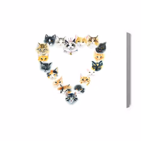 Canvastavla - Heart of kittens