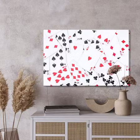 Canvastavla - Top view of the deck of cards