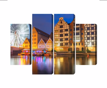 Canvastavla - Motlawa in gdansk and the ferris wheel