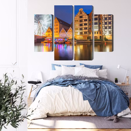 Canvastavla - Motlawa in gdansk and the ferris wheel