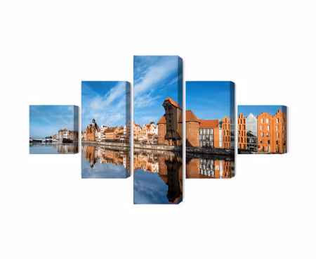 Canvastavla - Panorama of gdansk overlooking the river