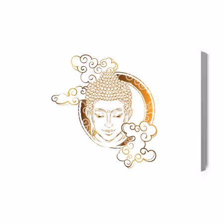 Canvastavla - Buddha looking through the clouds