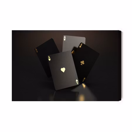 Canvastavla - Cards with gold markings