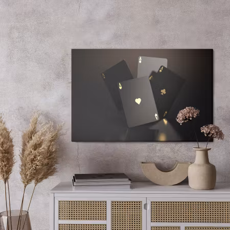 Canvastavla - Cards with gold markings