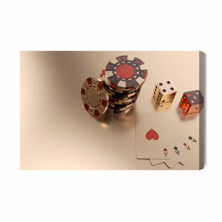 Canvastavla - Game chips and dice