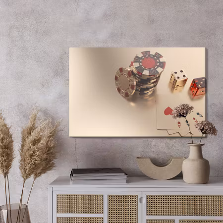 Canvastavla - Game chips and dice