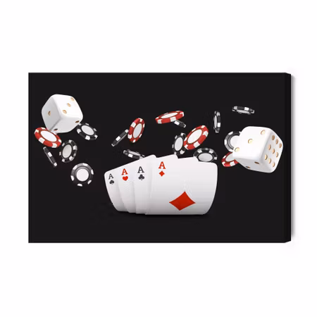 Canvastavla - Aces with chips