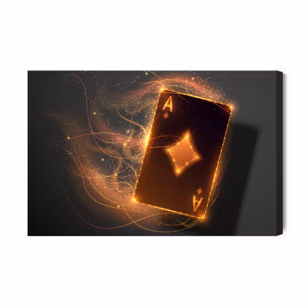 Canvastavla - Ace with fire effect