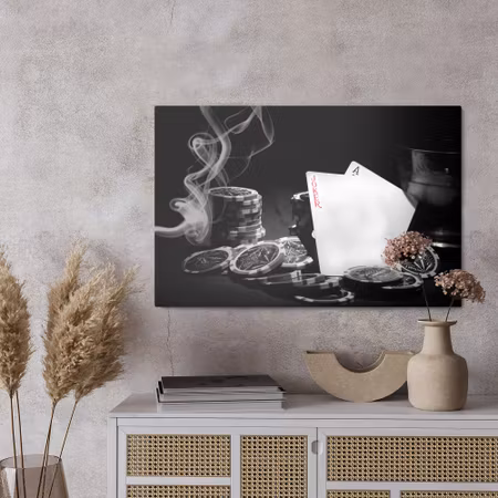 Canvastavla - Poker set