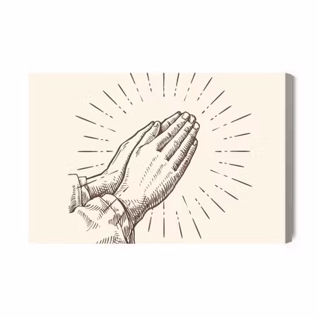 Canvastavla - Hands folded in prayer