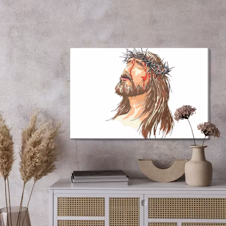 Canvastavla - Christ in the crown of thorns