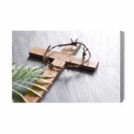 Canvastavla - Easter wooden cross