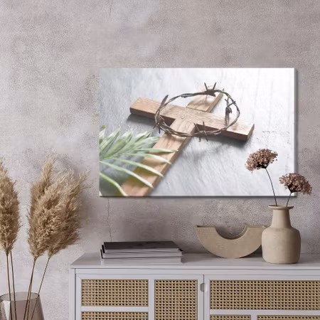 Canvastavla - Easter wooden cross