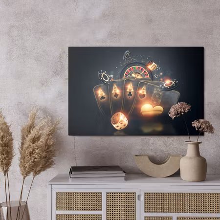 Canvastavla - Black poker cards