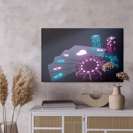 Canvastavla - Neon poker set