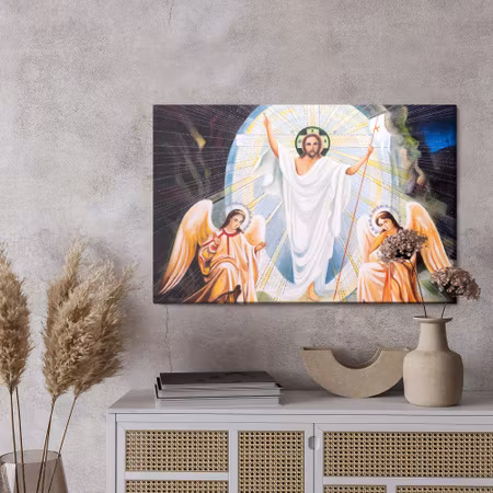 Canvastavla - Jesus icon with angels