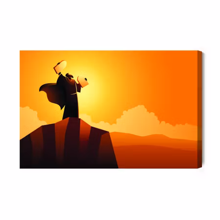 Canvastavla - Moses and the ten commandments