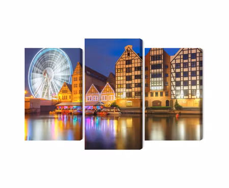 Canvastavla - Motlawa in gdansk and the ferris wheel