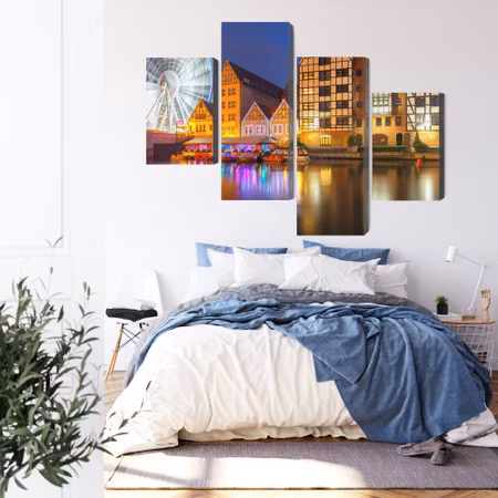 Canvastavla - Motlawa in gdansk and the ferris wheel