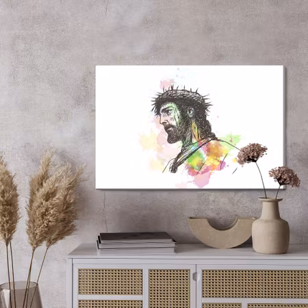 Canvastavla - Jesus painted in watercolor