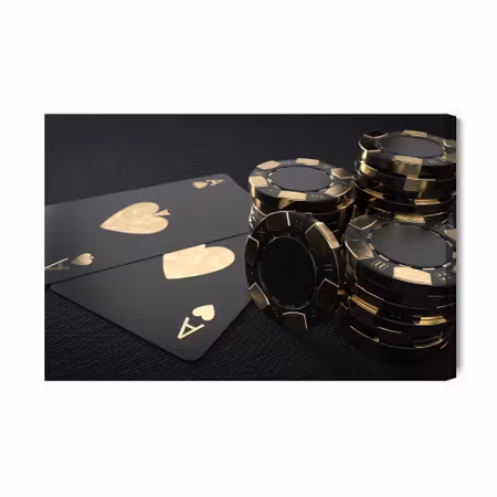 Canvastavla - Black chips